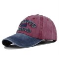 (image for) Washed_Baseball_Cap_CB356-3_navy_blue_wine_red_colour_matching