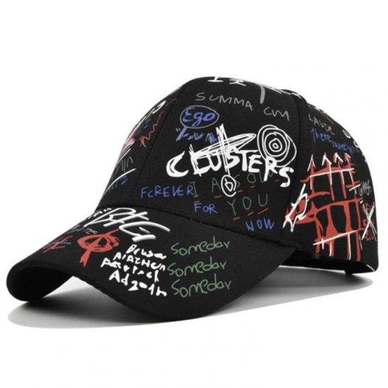 (image for) Printed_Baseball_Cap_CP819-1_black