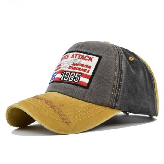 (image for) Washed_Baseball_Cap_CB303-5_yellow&_coffee