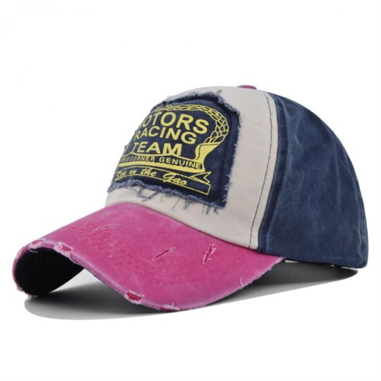 (image for) Printed_Baseball_Cap_CP864-11__rose&_navy_blue