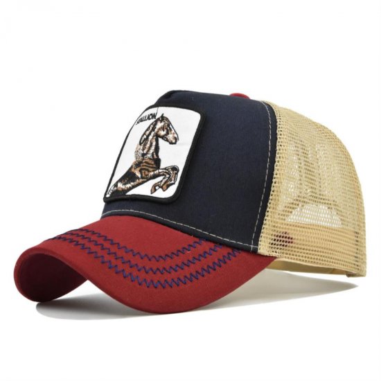 (image for) Mesh_Baseball_Cap_CM519-11_red_navy_blue_colour_matching