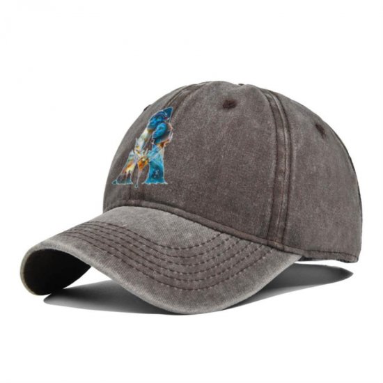 (image for) Printed_Baseball_Cap_CP907B-4_coffee_1