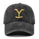 (image for) Washed_Baseball_Cap_CB357-1_black-_yellow