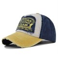 (image for) Printed_Baseball_Cap_CP864-6_yellow&_navy_blue