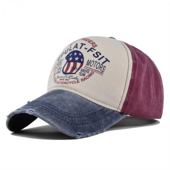 (image for) Washed_Baseball_Cap_CP897-4_navy_blue&_wine_red