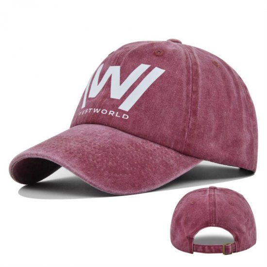 (image for) Printed_Baseball_Cap_CP883-2_wine_red