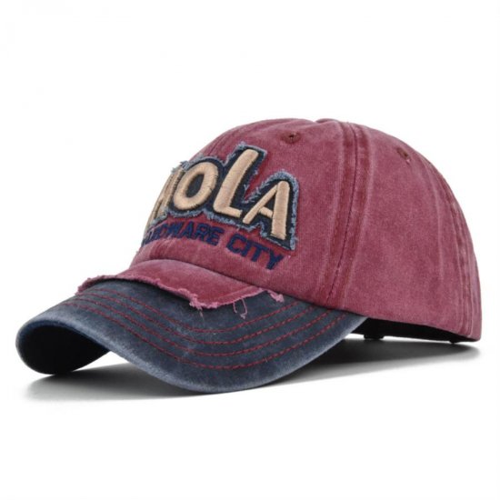 (image for) Washed_Baseball_Cap_CB359-2_navy_blue&_wine_red