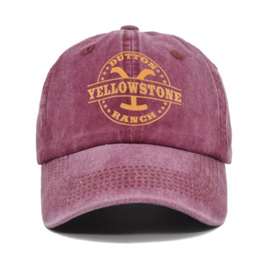 (image for) Printed_Baseball_Cap_CP875-2_wine_red