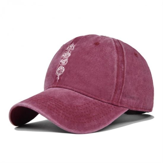 (image for) Printed_Baseball_Cap_CP910-2_wine_red