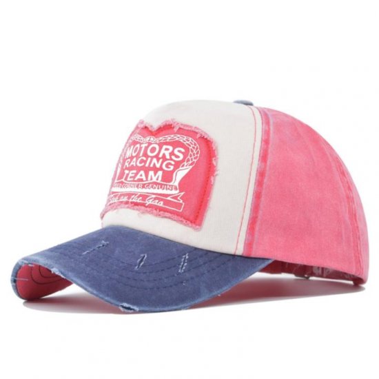 (image for) Washed_Baseball_Cap_CB222-4_navy_blue&_watermelon_red