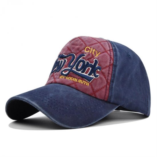 (image for) Washed_Baseball_Cap_CB299-3_navy_blue_wine_red_colour_matching