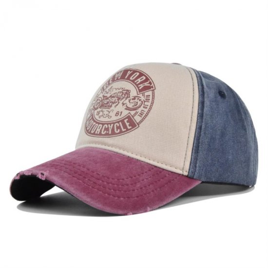 (image for) Printed_Baseball_Cap_CP895-2_wine_red