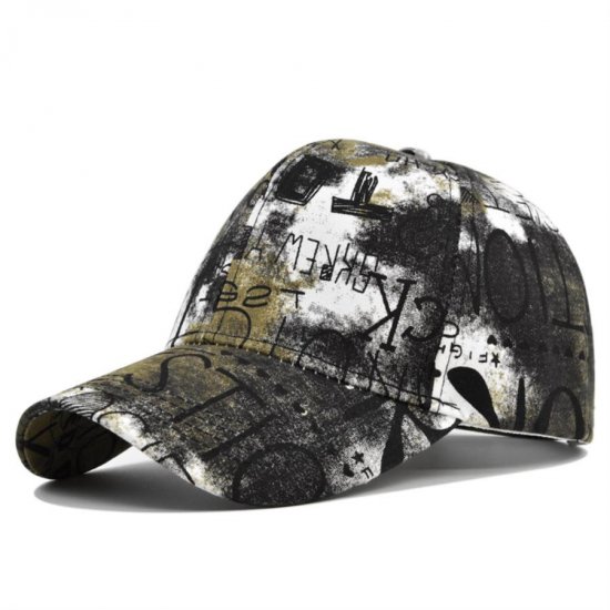 (image for) Printed_Baseball_Cap_CP824-6_black&_khaki