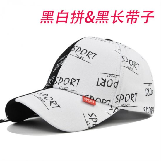 (image for) Printed_Baseball_Cap_CP828-3_black_white_colour_matching