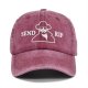 (image for) Printed_Baseball_Cap_CP878-2_wine_red