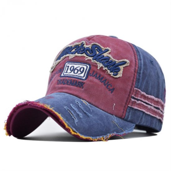 (image for) Washed_Baseball_Cap__red&_navy_blue