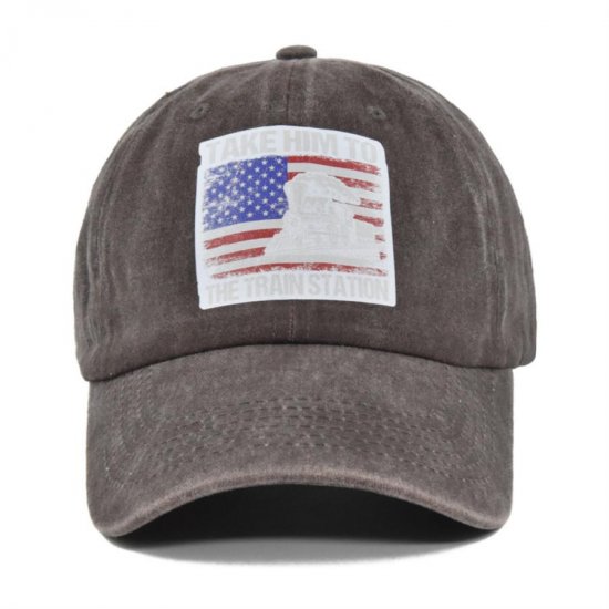 (image for) Printed_Baseball_Cap_CP873-7_coffee