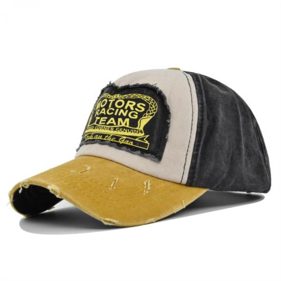 (image for) Printed_Baseball_Cap_CP864-7_yellow&_black