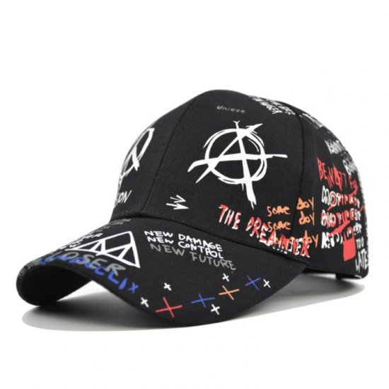 (image for) Printed_Baseball_Cap_CP809-3_black