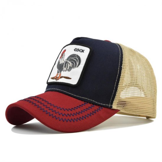 (image for) Mesh_Baseball_Cap_CM520-11_red_navy_blue_colour_matching