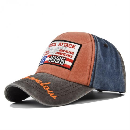 (image for) Washed_Baseball_Cap_CB303-4_coffee&_orange