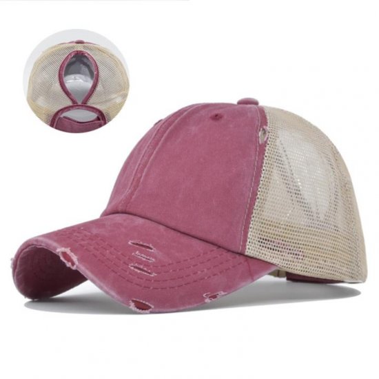 (image for) Mesh_Baseball_Cap_CC605-5_wine_red